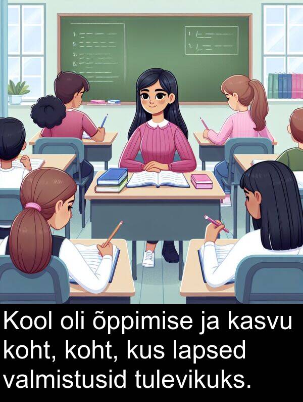 kus: Kool oli õppimise ja kasvu koht, koht, kus lapsed valmistusid tulevikuks.