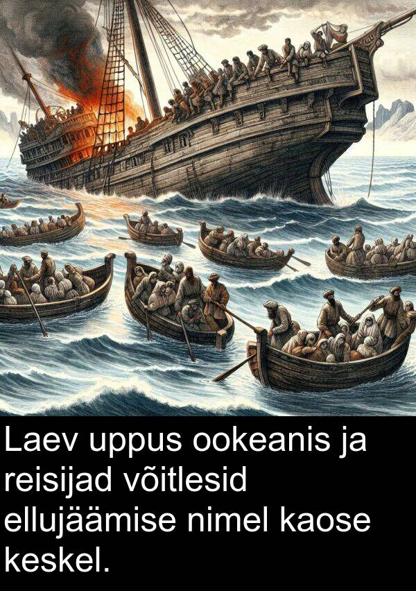 uppus: Laev uppus ookeanis ja reisijad võitlesid ellujäämise nimel kaose keskel.