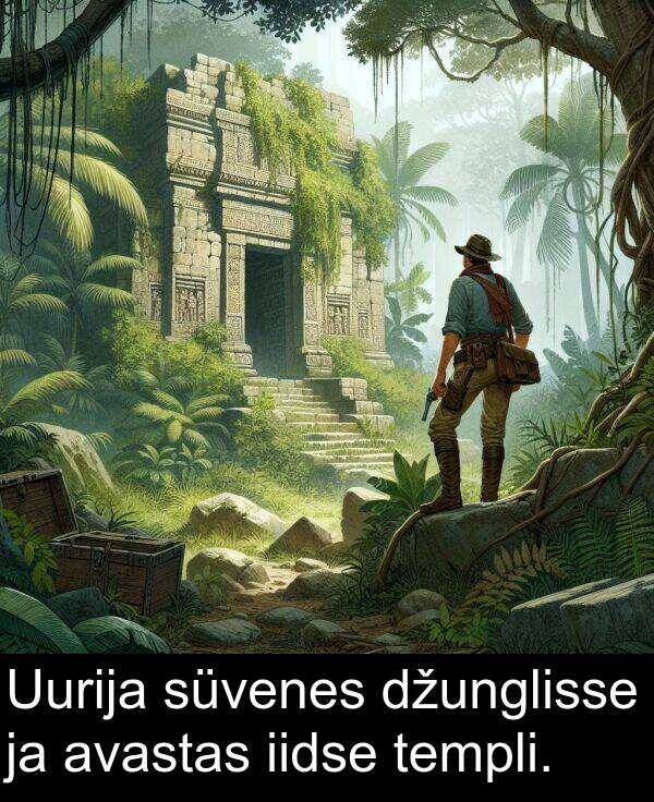 džunglisse: Uurija süvenes džunglisse ja avastas iidse templi.