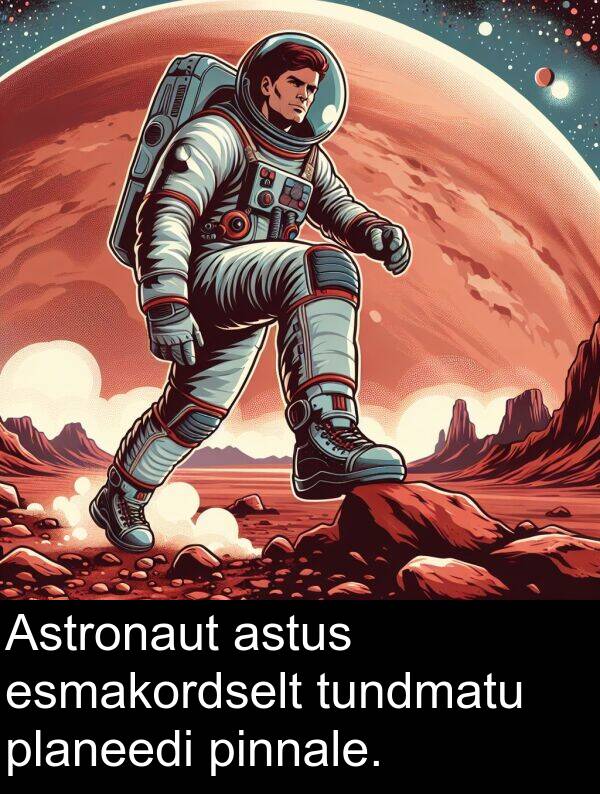 planeedi: Astronaut astus esmakordselt tundmatu planeedi pinnale.