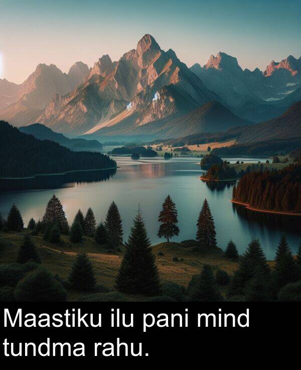tundma: Maastiku ilu pani mind tundma rahu.