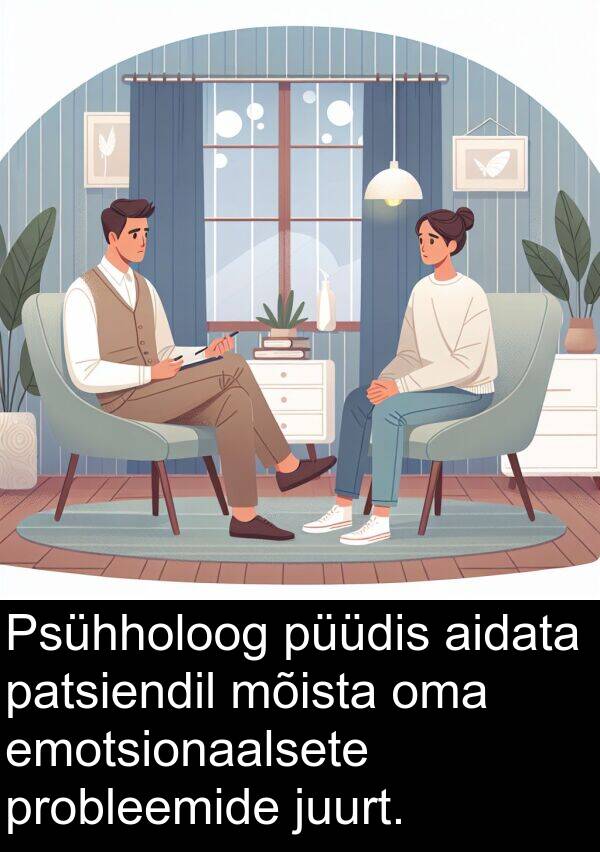 mõista: Psühholoog püüdis aidata patsiendil mõista oma emotsionaalsete probleemide juurt.