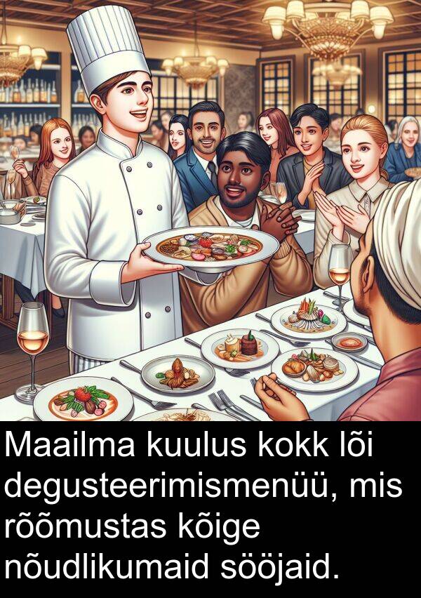 degusteerimismenüü: Maailma kuulus kokk lõi degusteerimismenüü, mis rõõmustas kõige nõudlikumaid sööjaid.