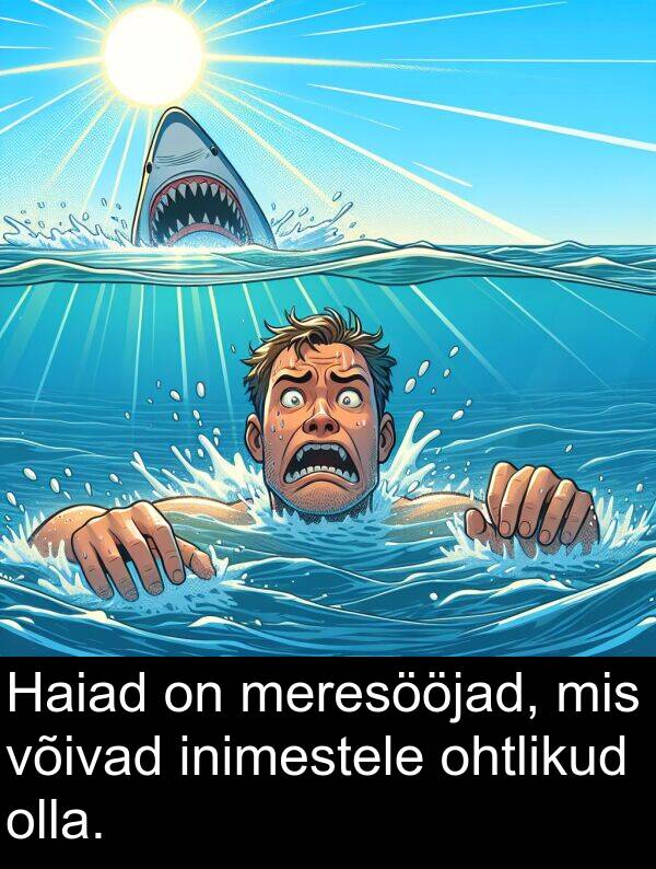 meresööjad: Haiad on meresööjad, mis võivad inimestele ohtlikud olla.
