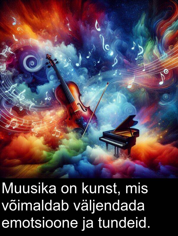 kunst: Muusika on kunst, mis võimaldab väljendada emotsioone ja tundeid.