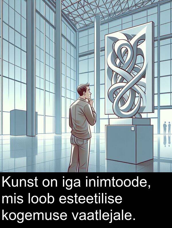 kogemuse: Kunst on iga inimtoode, mis loob esteetilise kogemuse vaatlejale.
