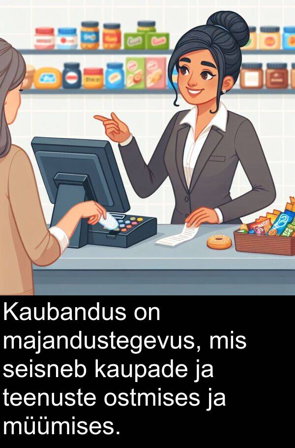 ostmises: Kaubandus on majandustegevus, mis seisneb kaupade ja teenuste ostmises ja müümises.