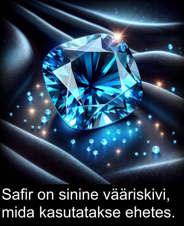 mida: Safir on sinine vääriskivi, mida kasutatakse ehetes.