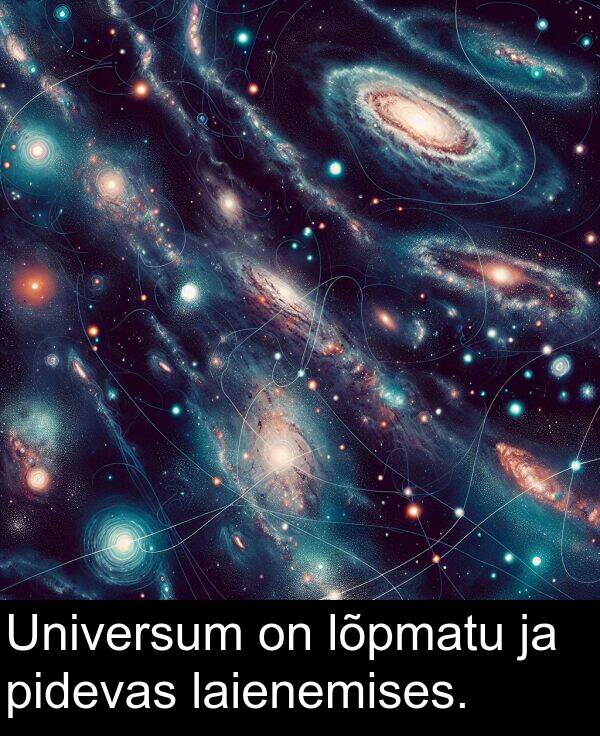 lõpmatu: Universum on lõpmatu ja pidevas laienemises.