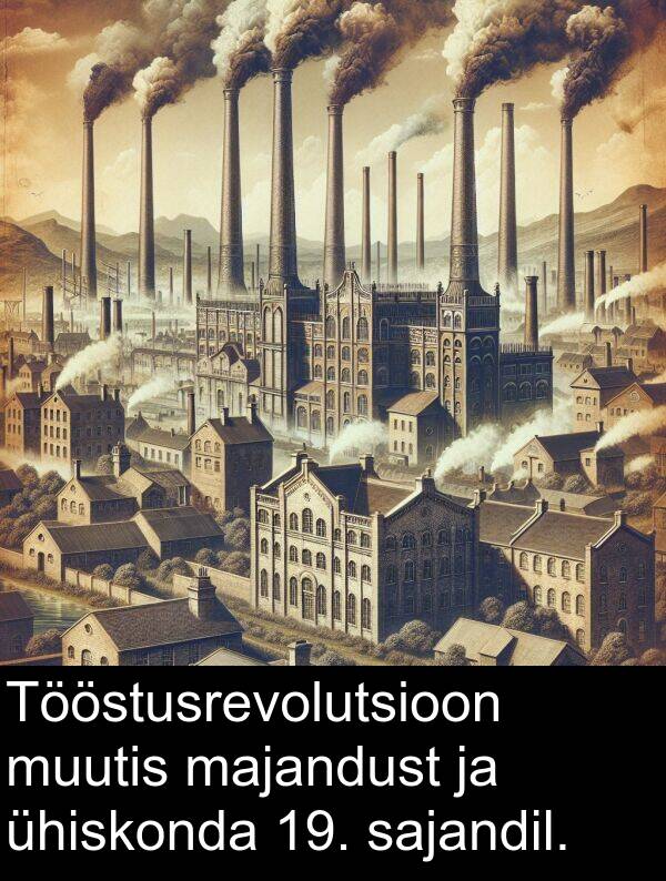 sajandil: Tööstusrevolutsioon muutis majandust ja ühiskonda 19. sajandil.