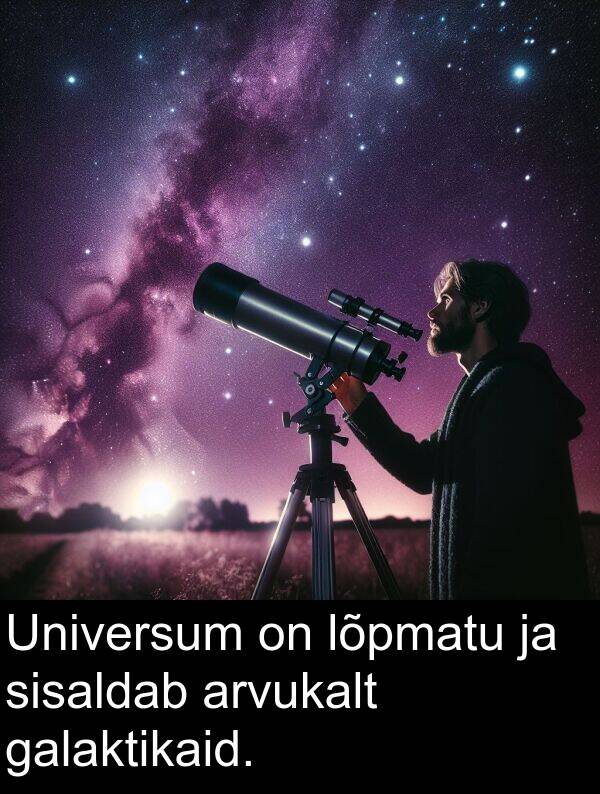 galaktikaid: Universum on lõpmatu ja sisaldab arvukalt galaktikaid.