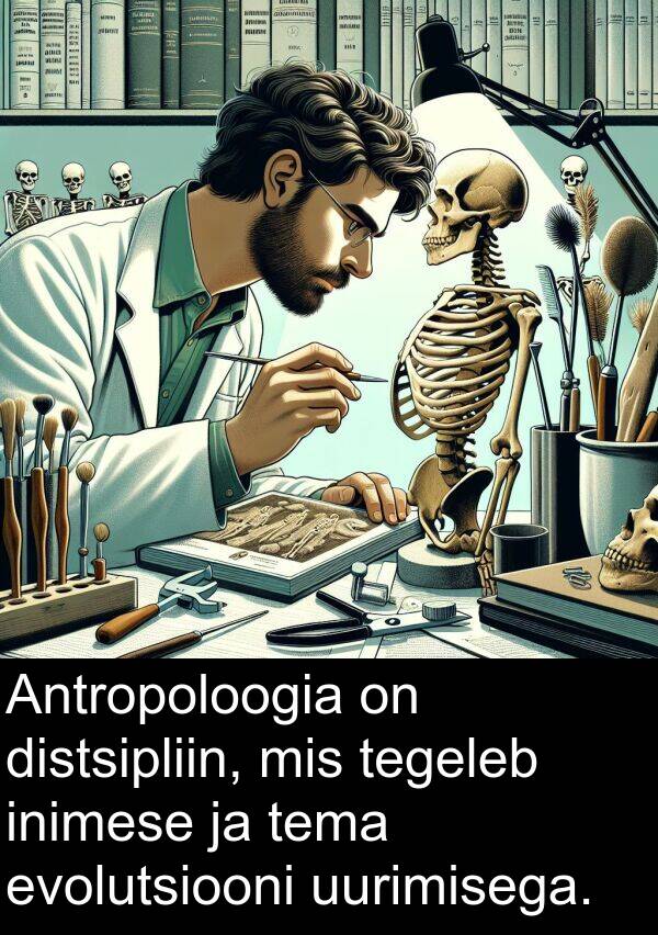 distsipliin: Antropoloogia on distsipliin, mis tegeleb inimese ja tema evolutsiooni uurimisega.