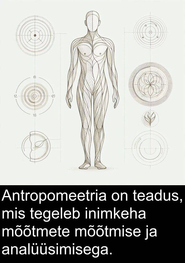 mõõtmise: Antropomeetria on teadus, mis tegeleb inimkeha mõõtmete mõõtmise ja analüüsimisega.