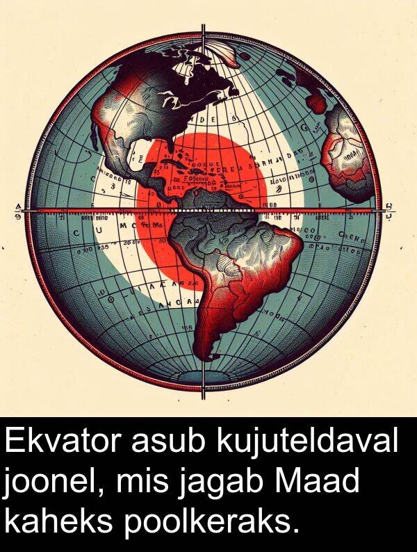 kujuteldaval: Ekvator asub kujuteldaval joonel, mis jagab Maad kaheks poolkeraks.