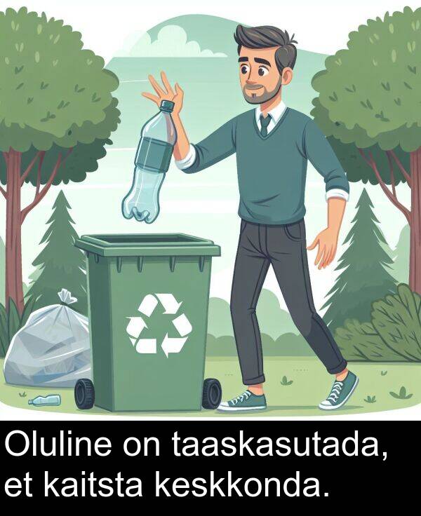 taaskasutada: Oluline on taaskasutada, et kaitsta keskkonda.
