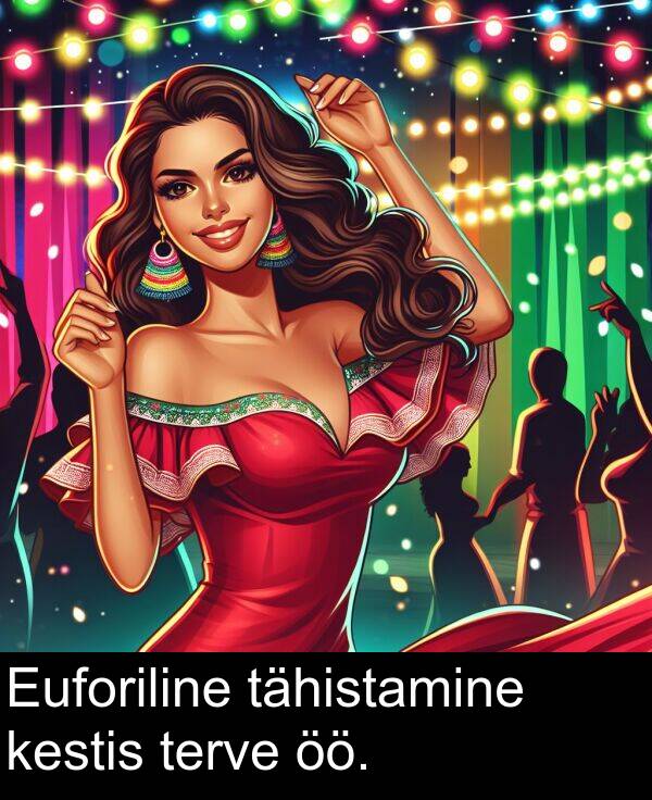 tähistamine: Euforiline tähistamine kestis terve öö.