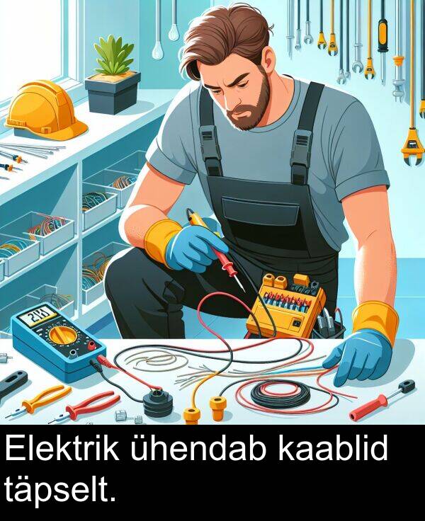 kaablid: Elektrik ühendab kaablid täpselt.