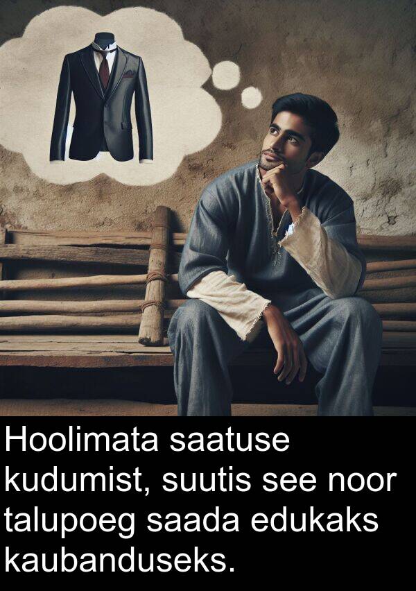 kudumist: Hoolimata saatuse kudumist, suutis see noor talupoeg saada edukaks kaubanduseks.