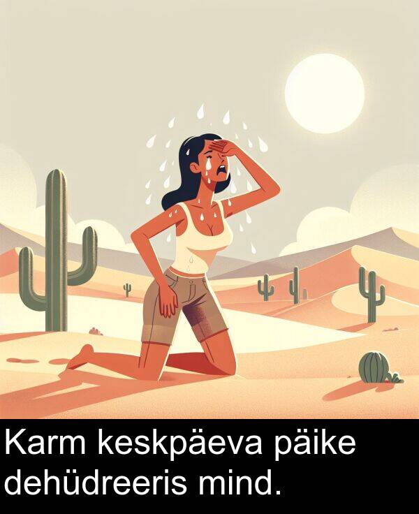 dehüdreeris: Karm keskpäeva päike dehüdreeris mind.