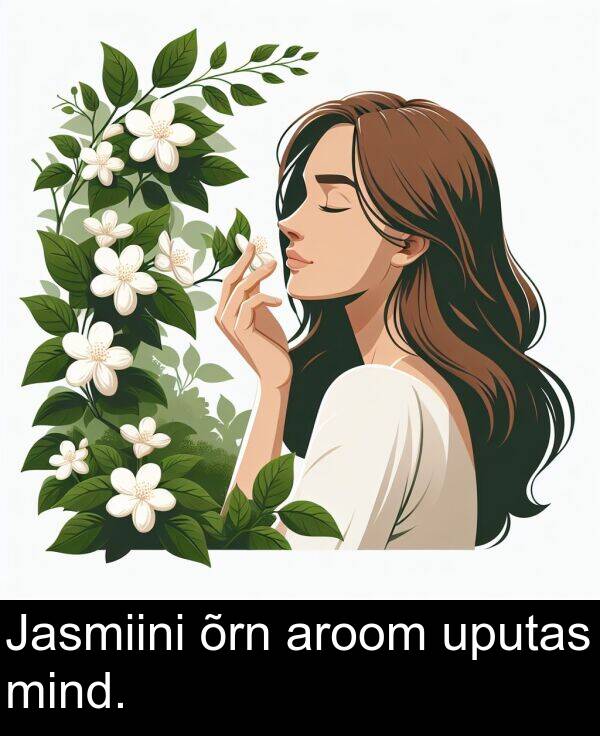 uputas: Jasmiini õrn aroom uputas mind.