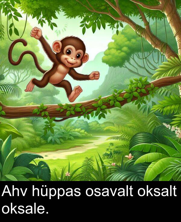 osavalt: Ahv hüppas osavalt oksalt oksale.