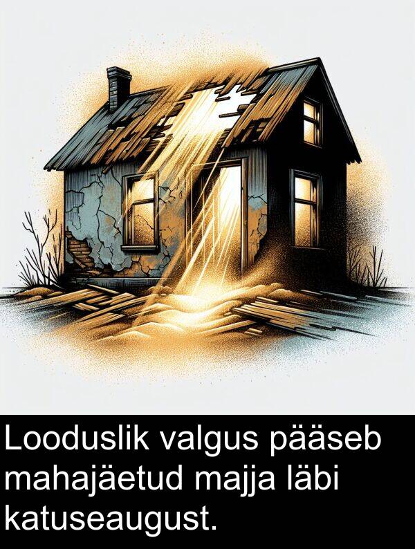 läbi: Looduslik valgus pääseb mahajäetud majja läbi katuseaugust.
