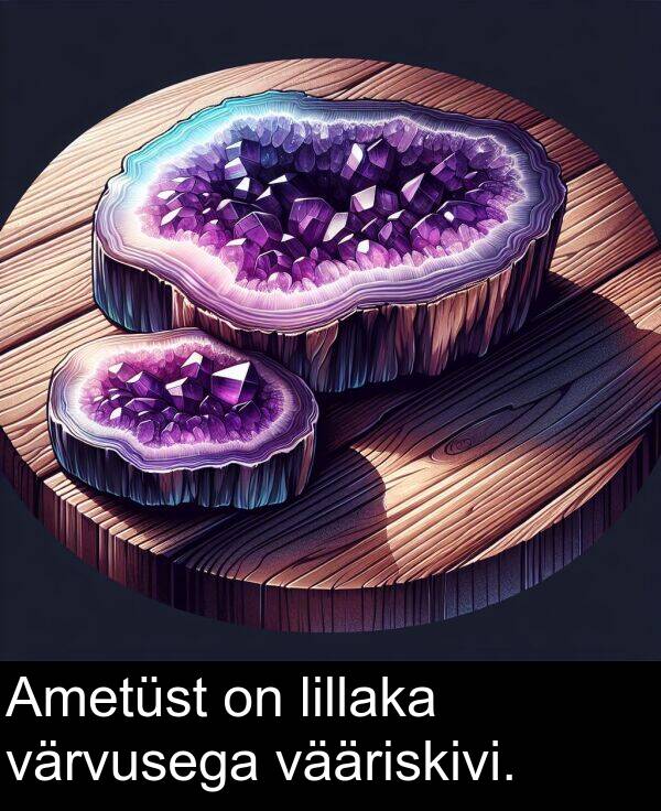 lillaka: Ametüst on lillaka värvusega vääriskivi.