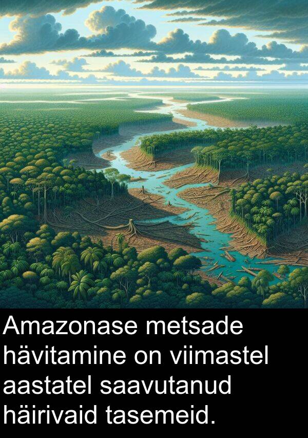 hävitamine: Amazonase metsade hävitamine on viimastel aastatel saavutanud häirivaid tasemeid.
