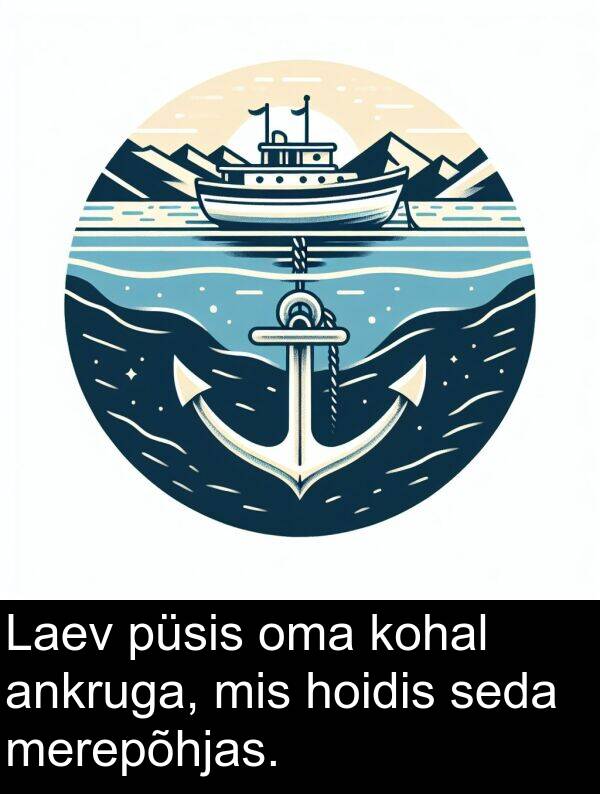 kohal: Laev püsis oma kohal ankruga, mis hoidis seda merepõhjas.
