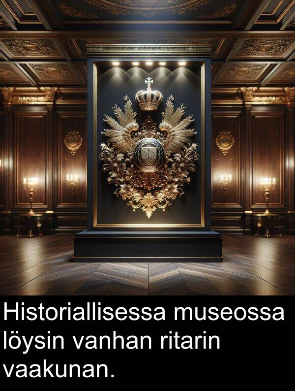 vaakunan: Historiallisessa museossa löysin vanhan ritarin vaakunan.