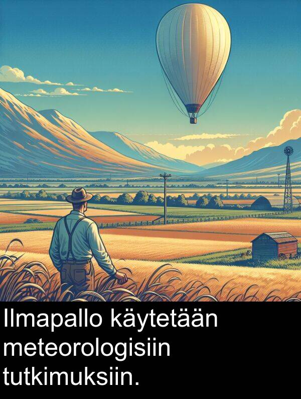 käytetään: Ilmapallo käytetään meteorologisiin tutkimuksiin.