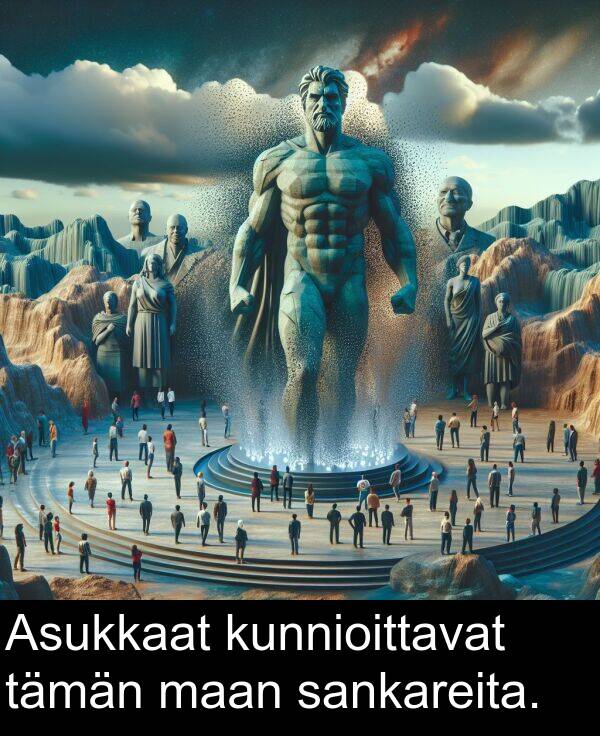 sankareita: Asukkaat kunnioittavat tämän maan sankareita.