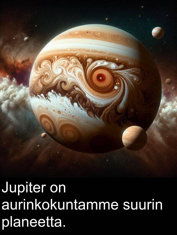 suurin: Jupiter on aurinkokuntamme suurin planeetta.