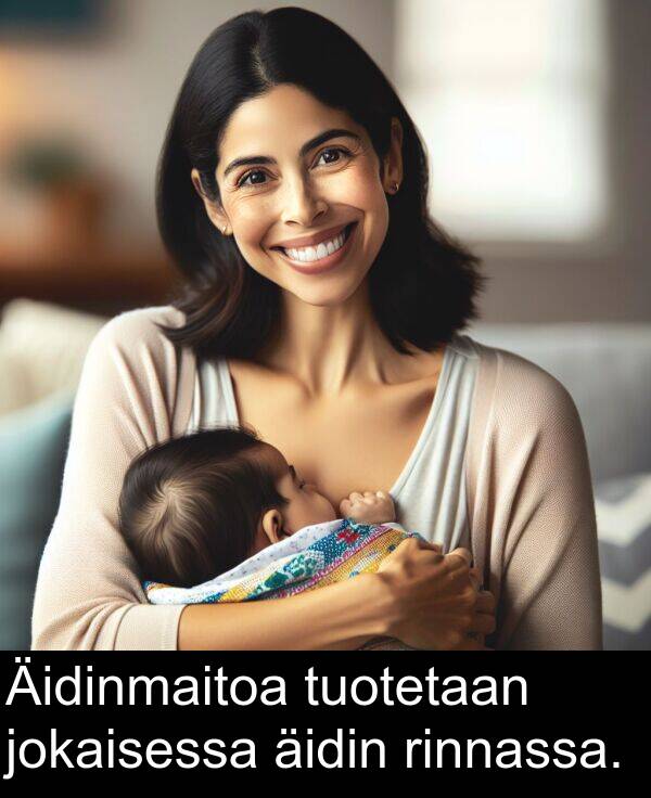 jokaisessa: Äidinmaitoa tuotetaan jokaisessa äidin rinnassa.