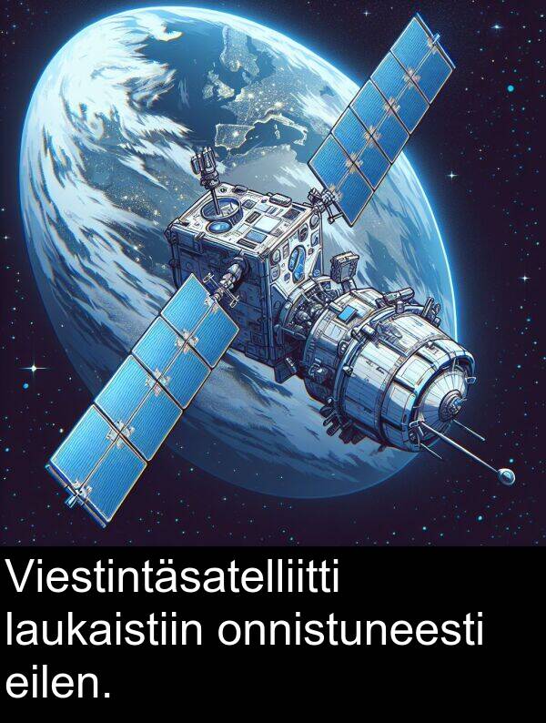 laukaistiin: Viestintäsatelliitti laukaistiin onnistuneesti eilen.