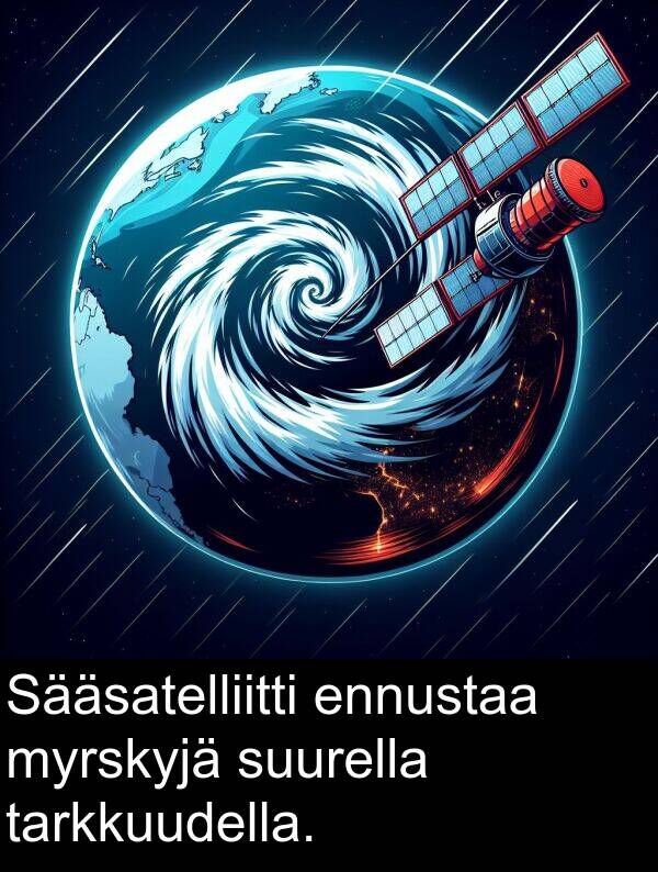 suurella: Sääsatelliitti ennustaa myrskyjä suurella tarkkuudella.