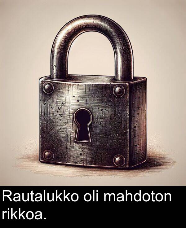 oli: Rautalukko oli mahdoton rikkoa.