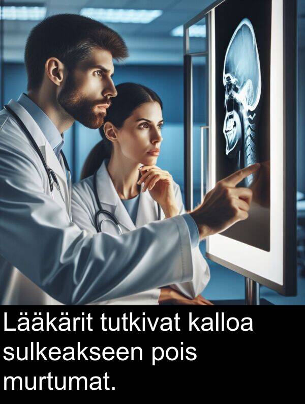 sulkeakseen: Lääkärit tutkivat kalloa sulkeakseen pois murtumat.