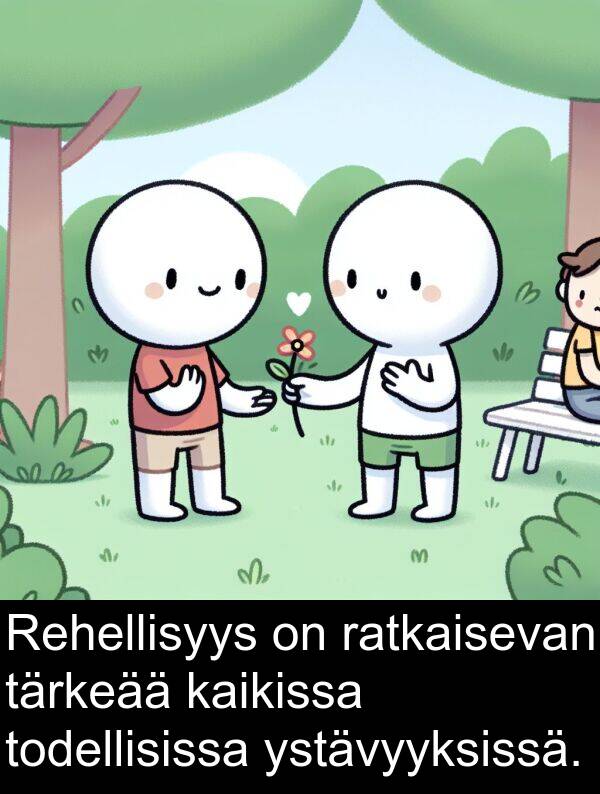 ystävyyksissä: Rehellisyys on ratkaisevan tärkeää kaikissa todellisissa ystävyyksissä.