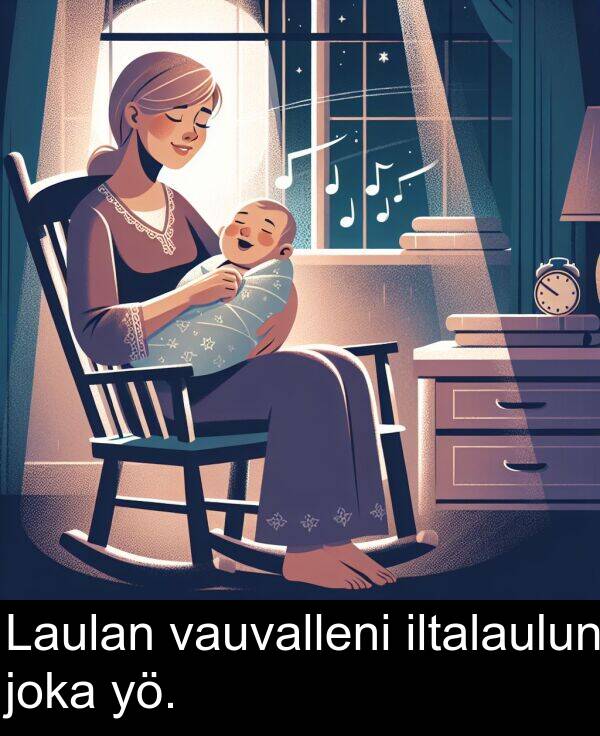 joka: Laulan vauvalleni iltalaulun joka yö.