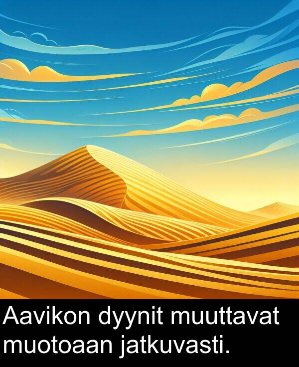 muuttavat: Aavikon dyynit muuttavat muotoaan jatkuvasti.
