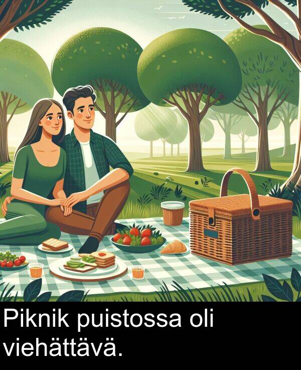 puistossa: Piknik puistossa oli viehättävä.