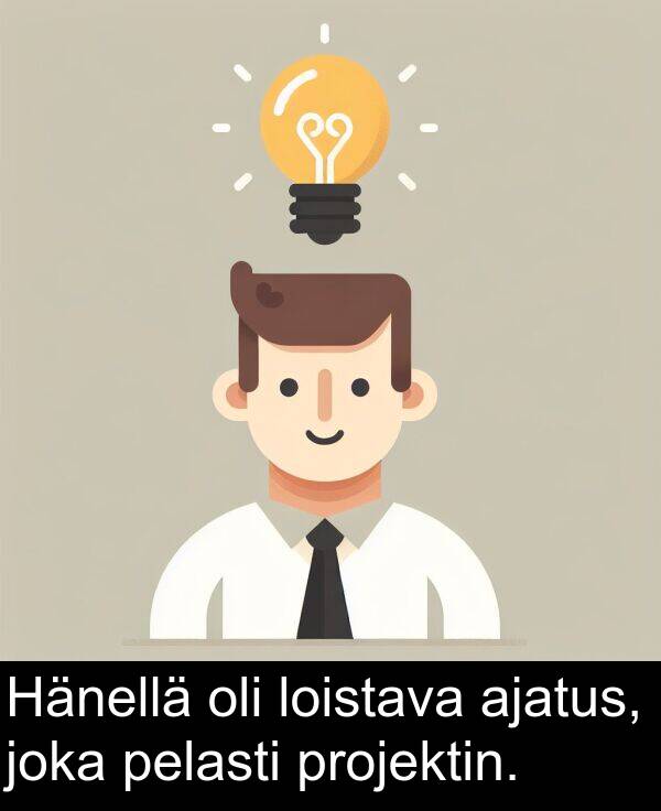 joka: Hänellä oli loistava ajatus, joka pelasti projektin.