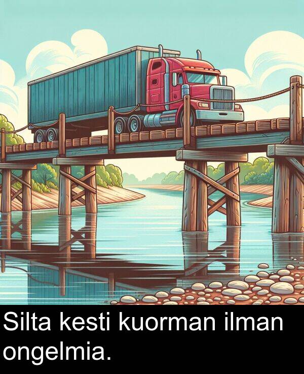 ilman: Silta kesti kuorman ilman ongelmia.