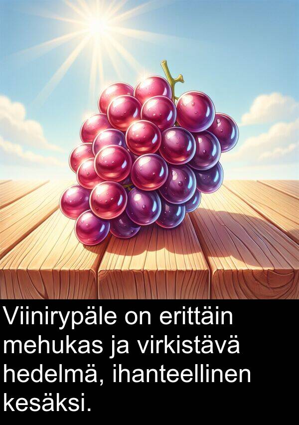 virkistävä: Viinirypäle on erittäin mehukas ja virkistävä hedelmä, ihanteellinen kesäksi.