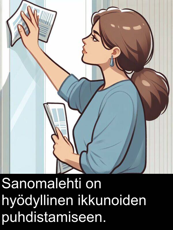 puhdistamiseen: Sanomalehti on hyödyllinen ikkunoiden puhdistamiseen.