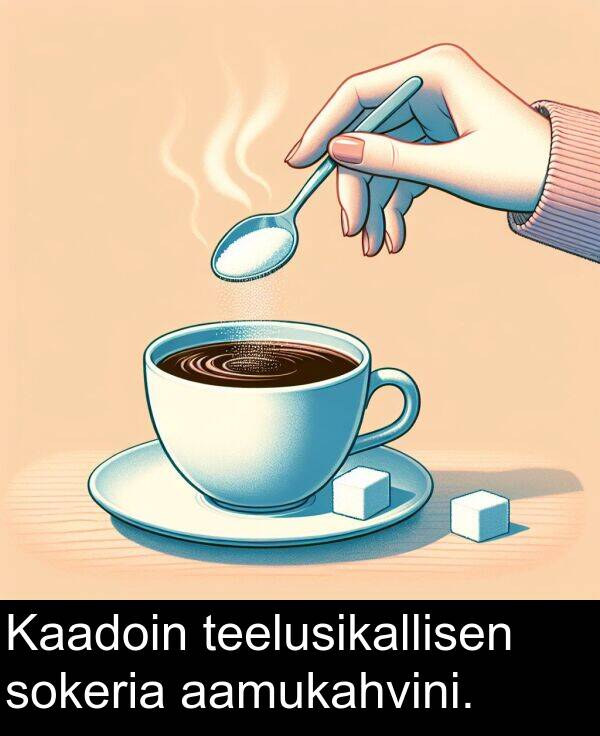 sokeria: Kaadoin teelusikallisen sokeria aamukahvini.