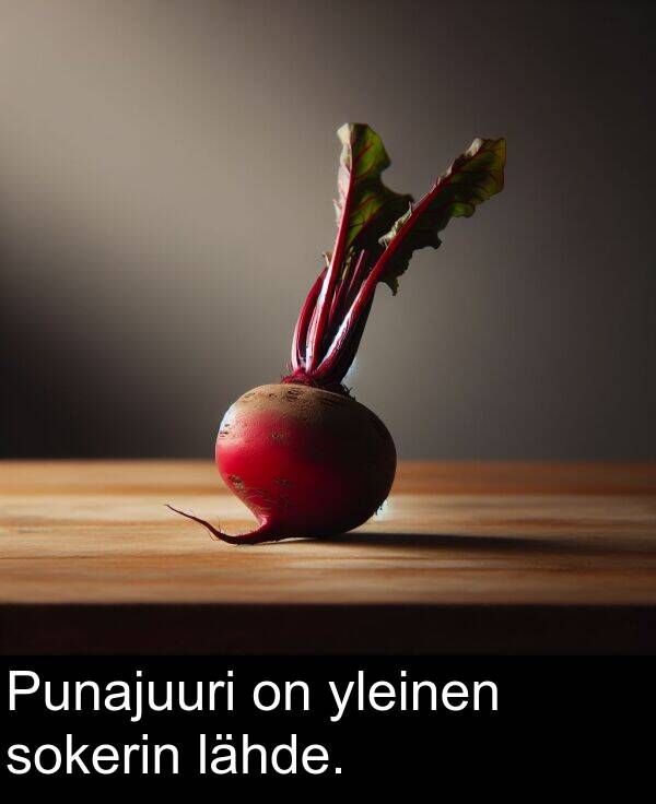 sokerin: Punajuuri on yleinen sokerin lähde.