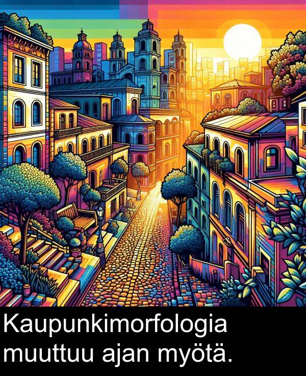 myötä: Kaupunkimorfologia muuttuu ajan myötä.