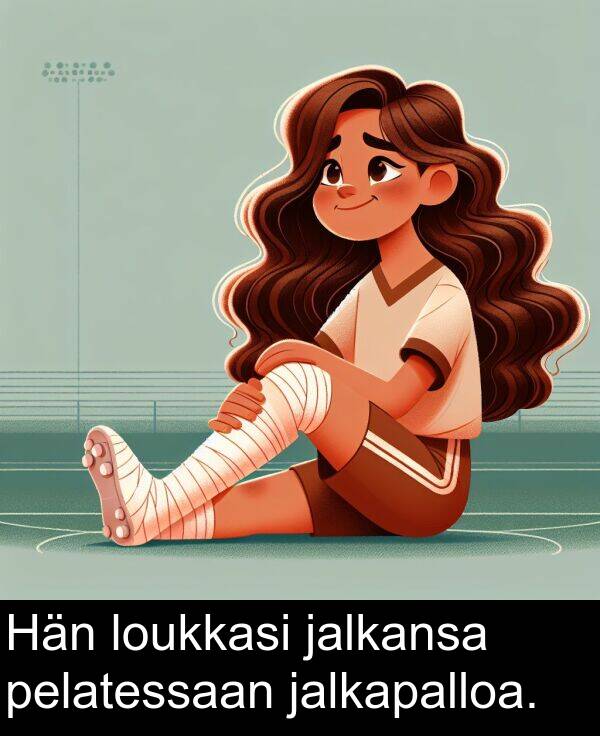 jalkansa: Hän loukkasi jalkansa pelatessaan jalkapalloa.